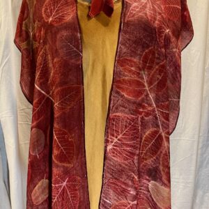 Red Floaty Crepe Short Ruana